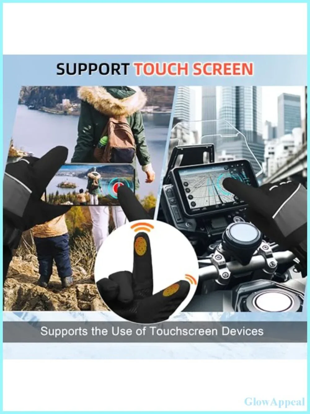 Winter Waterproof Ski Snow Warm Gloves with Touchscreen Fingers for Outdoor